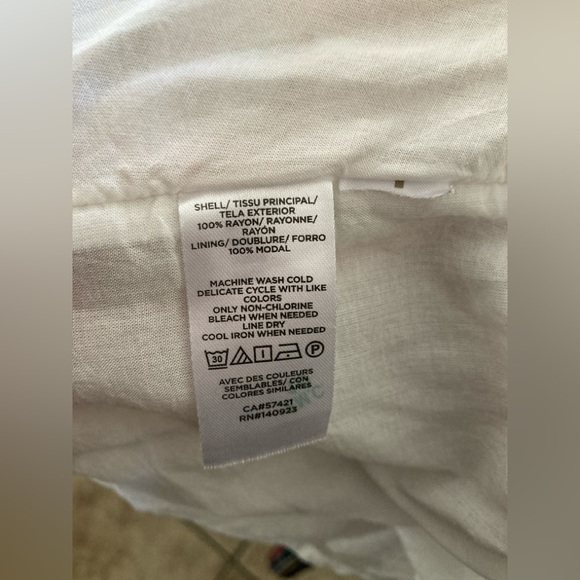 Loft Floral Stripe Split Neck Swing Dress size M - Picture 11 of 11